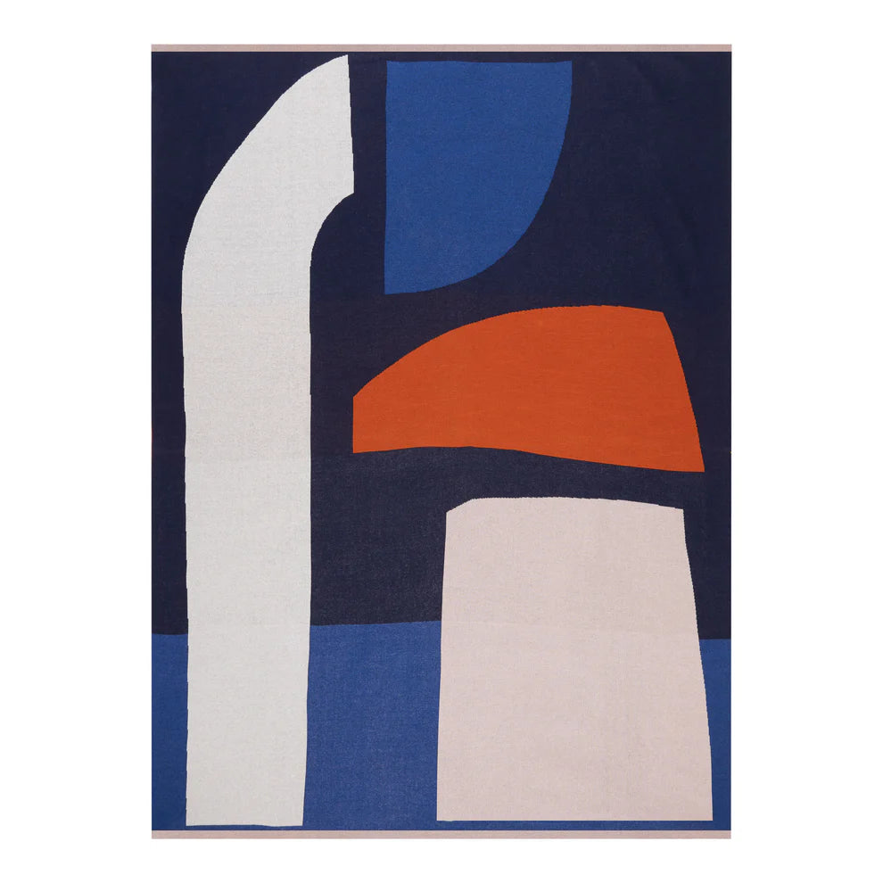 Blanket knitted cotton - form - navy | Sophie Home - de inKijk