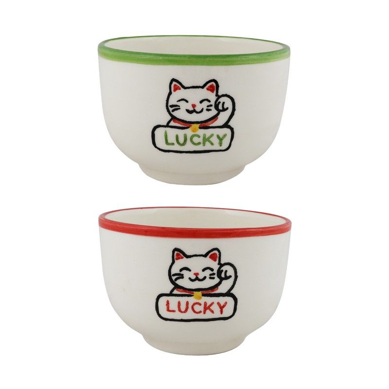 Noodle Bowl - Lucky Cat - Green | Atelier Pistache