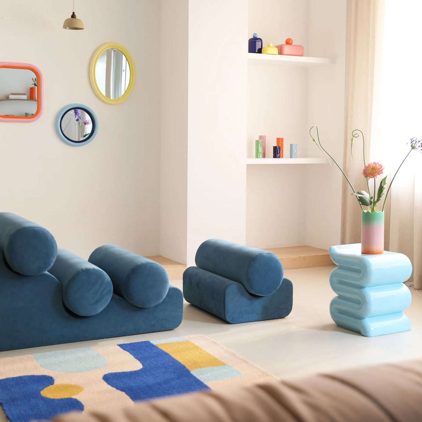 Kaarsenhouder Puffy - Light Blue | &Klevering - de inKijk