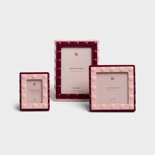 Photoframe facet rectangle - large pink | &Klevering