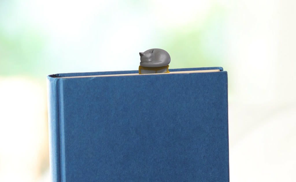 3D Bookmark Sleepy Little Cat | Winkee Design