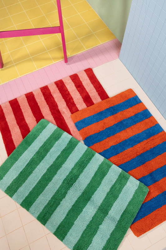 Bathmat - Stripe Pink Red - 50 x 80 cm | Kitsch Kitchen