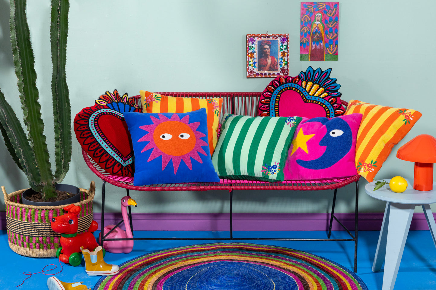 Cushion - Loteria Sun Blue - 45 x 45 cm | Kitsch Kitchen