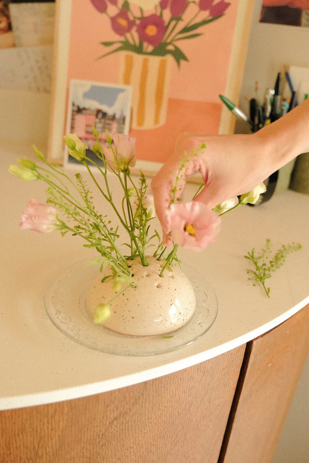 Bloemen - bobèche - saliegroen | Pepin