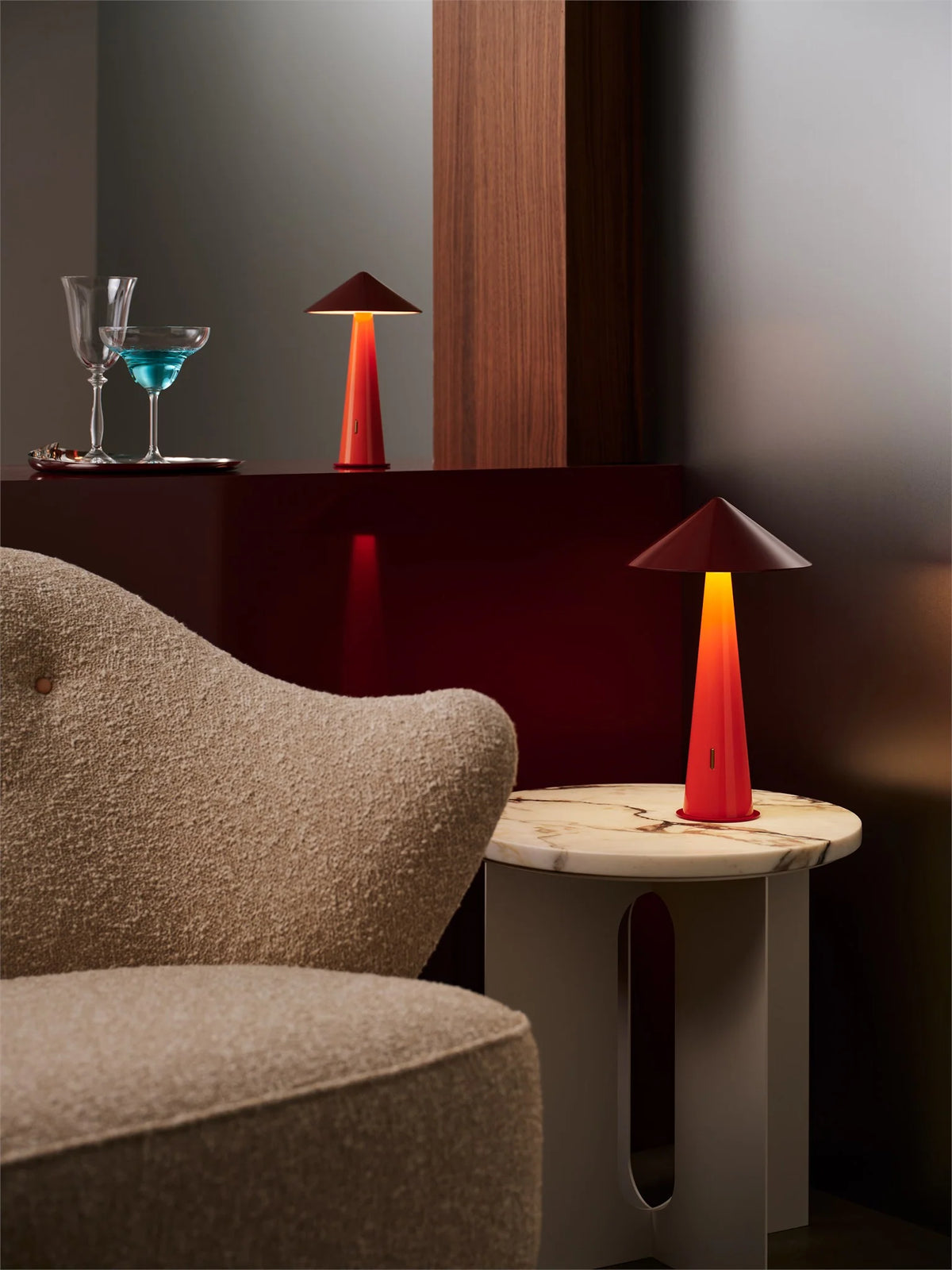 Tipsy Portable Lamp - small - Rusty Red/Orange | Fine Lumens