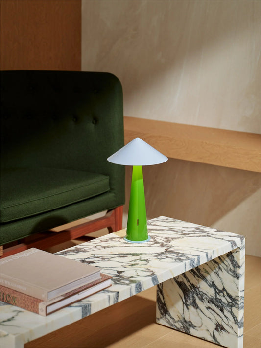 Tipsy - Large - Portable Lamp - Ice Gray/Pine Green | Fine Lumens