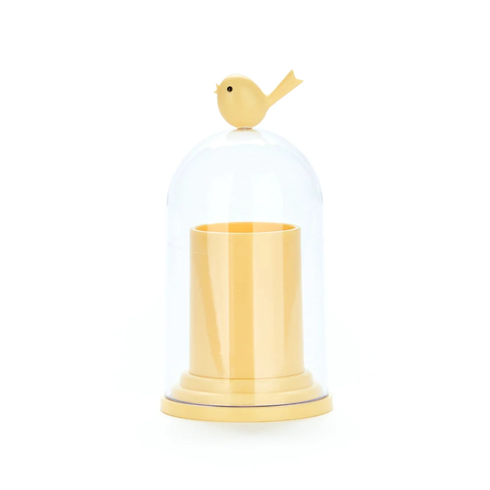 Birdie Toothpick / Cotton Dispenser - Yellow | Balvi