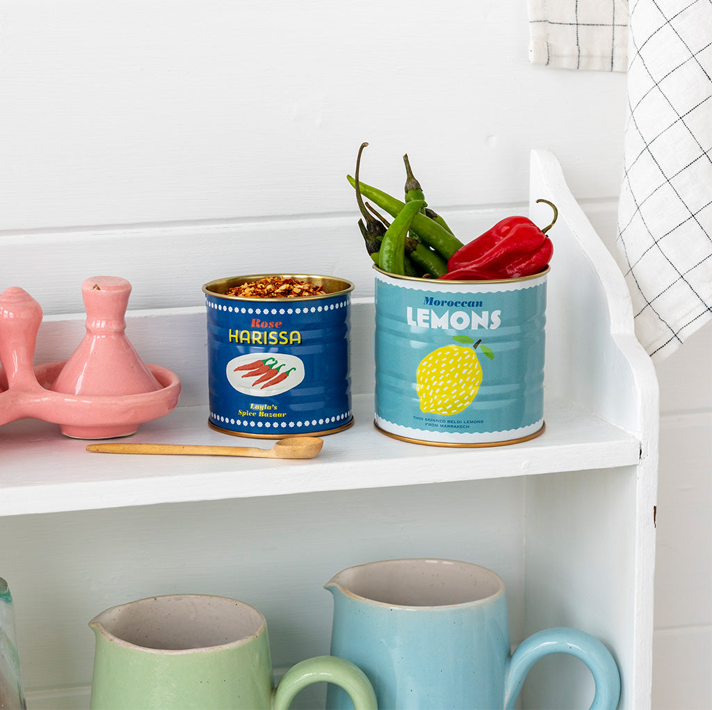 Mini storage tins - set of 2 - lemons and harissa | Rex