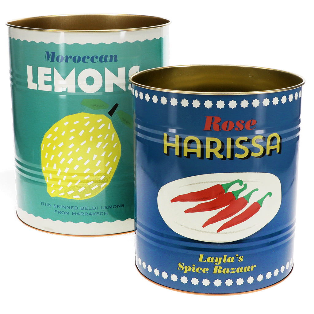 XL storage tins - set of 2 - lemons and harissa | Rex