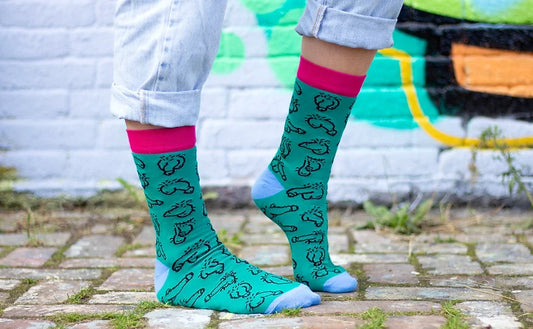 Hairy willy socks - green/fuchsia | Eat Mielies - de inKijk