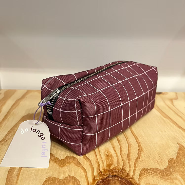 Blok etui - aubergine checked | De Lange Tafel - de inKijk