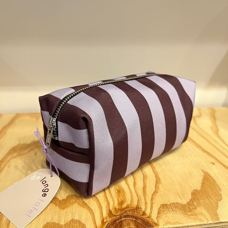 Blok etui - aubergine/lila striped | De Lange Tafel - de inKijk