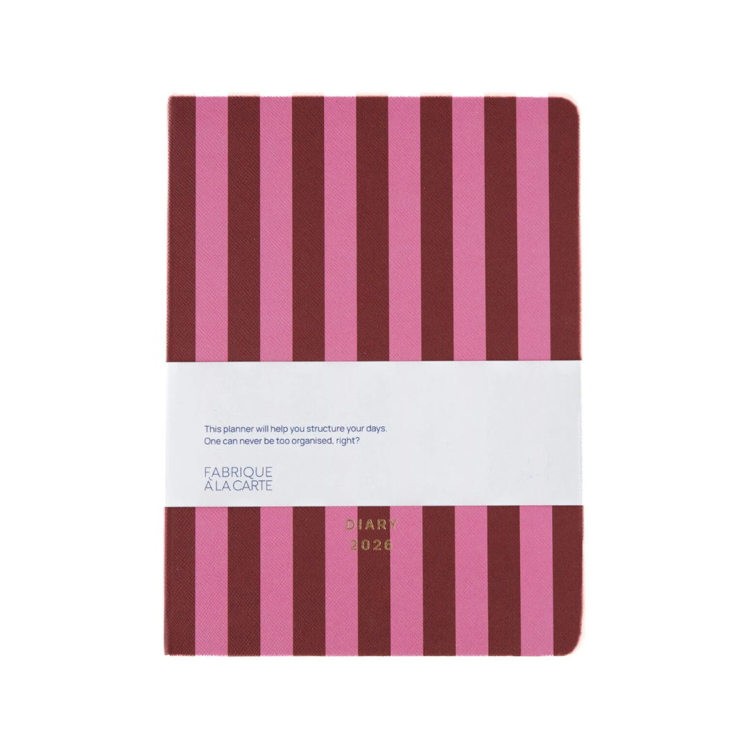 Fabrique Diary 2026 - Stripes Pink Red | A-Journal
