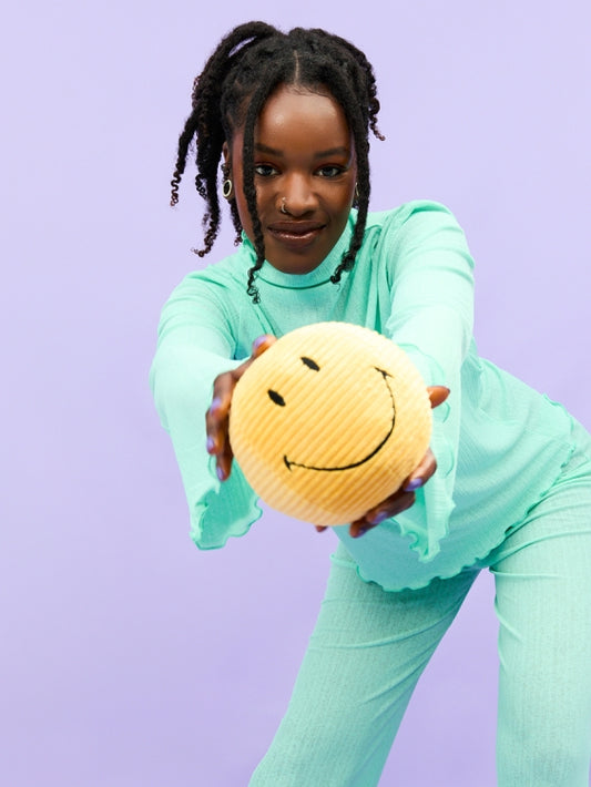 Knuffel Smiley - eco corduroy - 13 cm - yellow | Nijntje Lifestyle