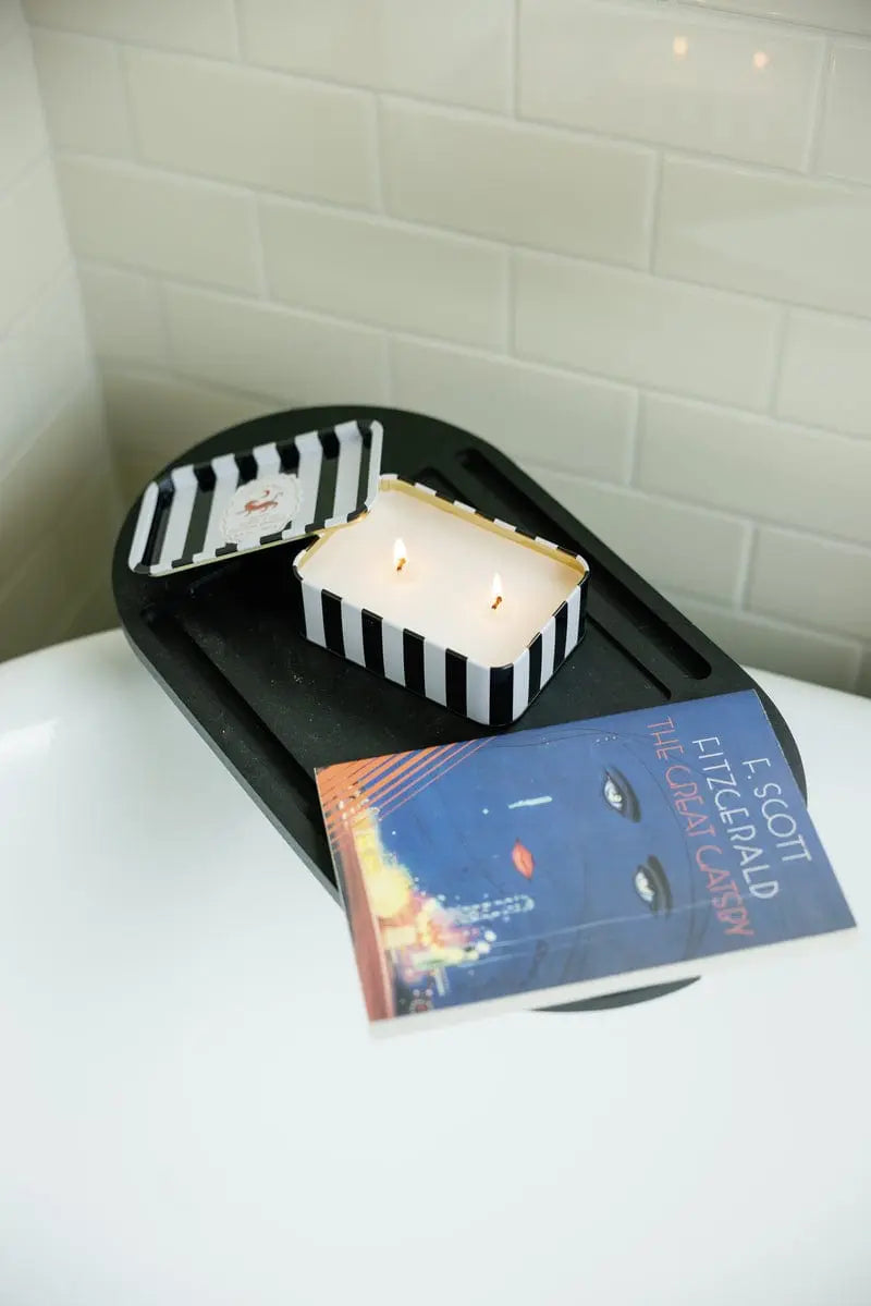 A Dopo tiger printed tin candle - black cedar & fig | Paddywax