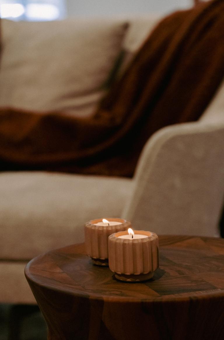 Dentelles T-lichthouder - wide - mocha | Atelier Pierre