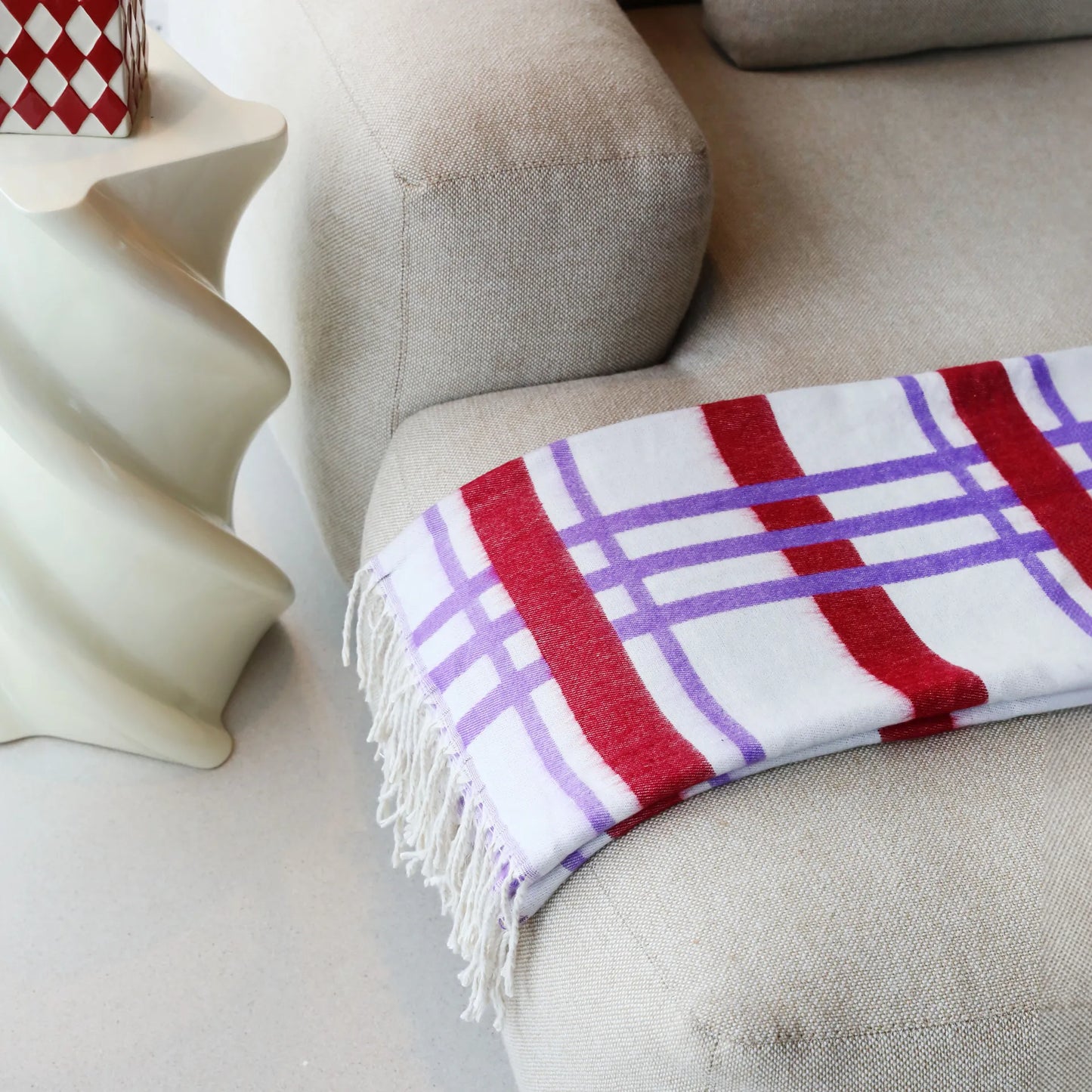 Throw plano - red/purple | &Klevering - de inKijk