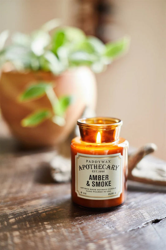 Apothecary candle 8 oz - amber & smoke | Paddywax - de inKijk