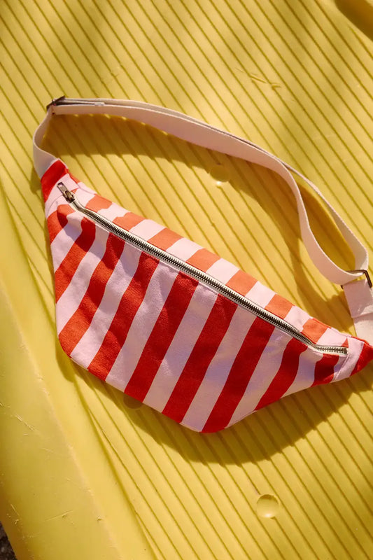 Bum bag - Candy Pink / Red Stripes | Rose in April