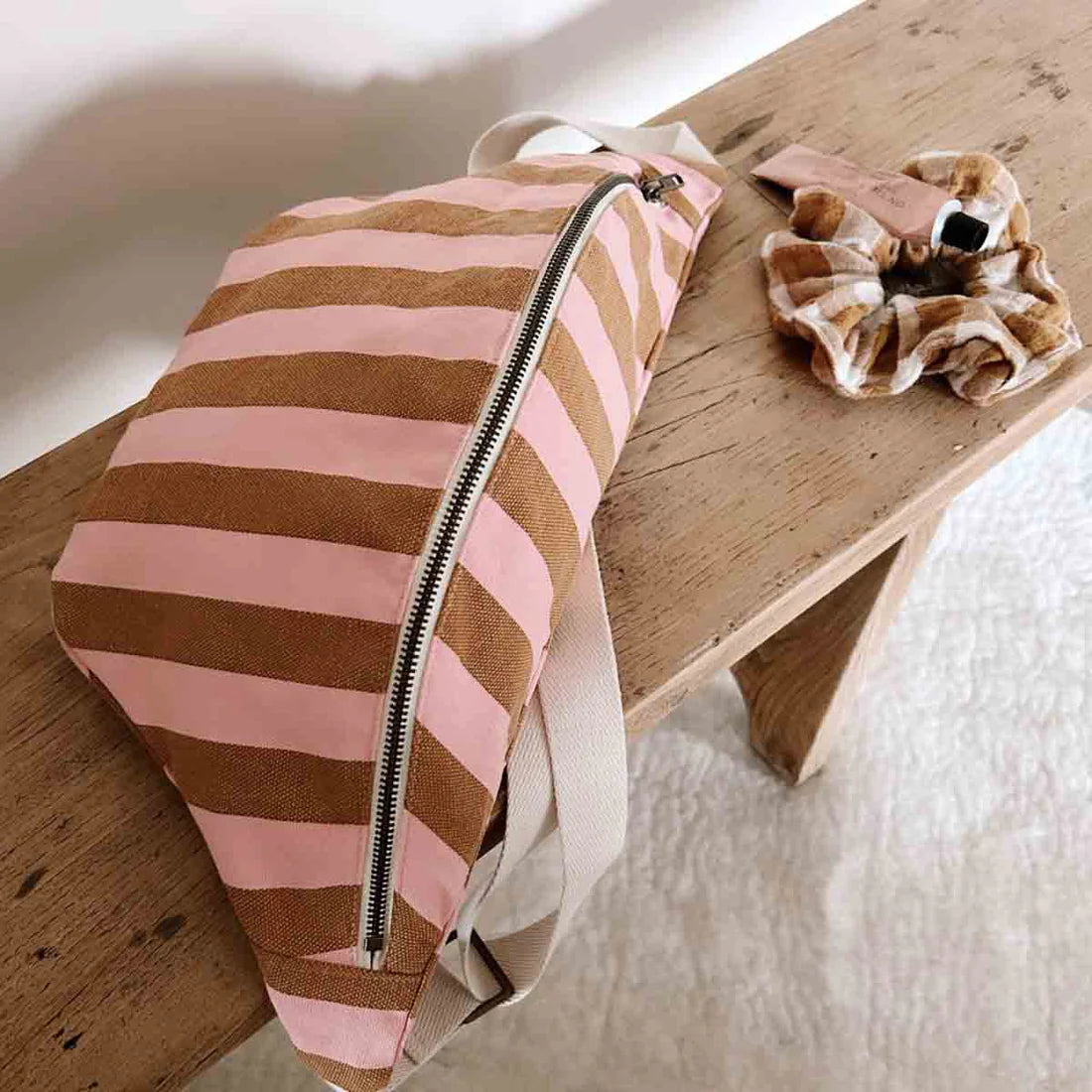 Banana bag - Caramel / Strawberry Stripes | Rose in April