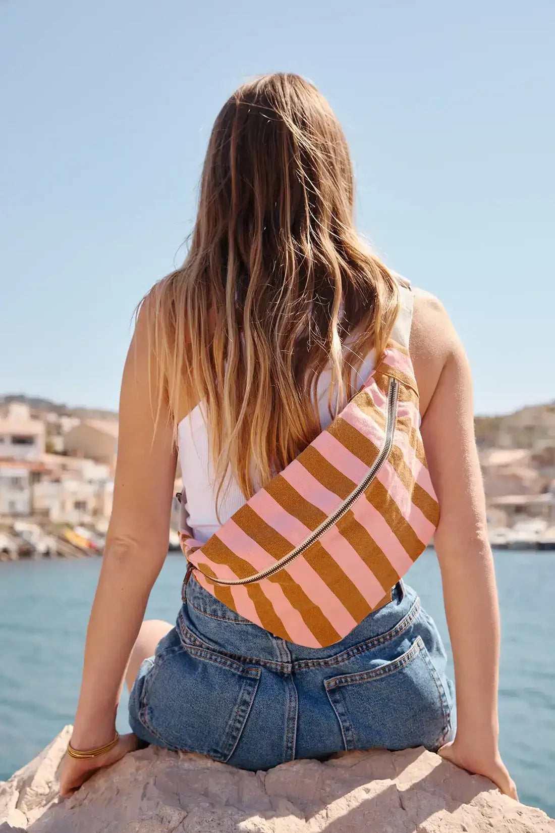 Banana bag - Caramel / Strawberry Stripes | Rose in April