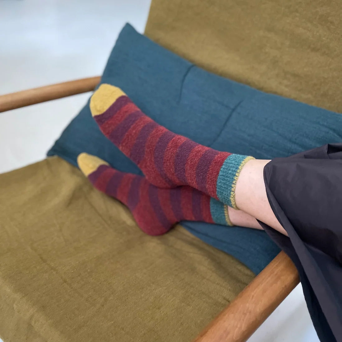 Sokken - Mousse Rust Striped | Bonne Maison