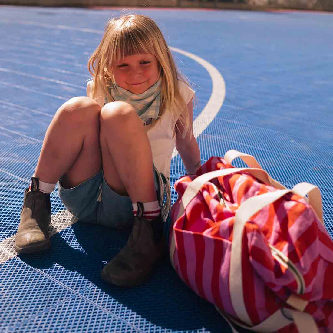 Bowling bag - Raphael - Orchid / Red Stripes | Rose in April