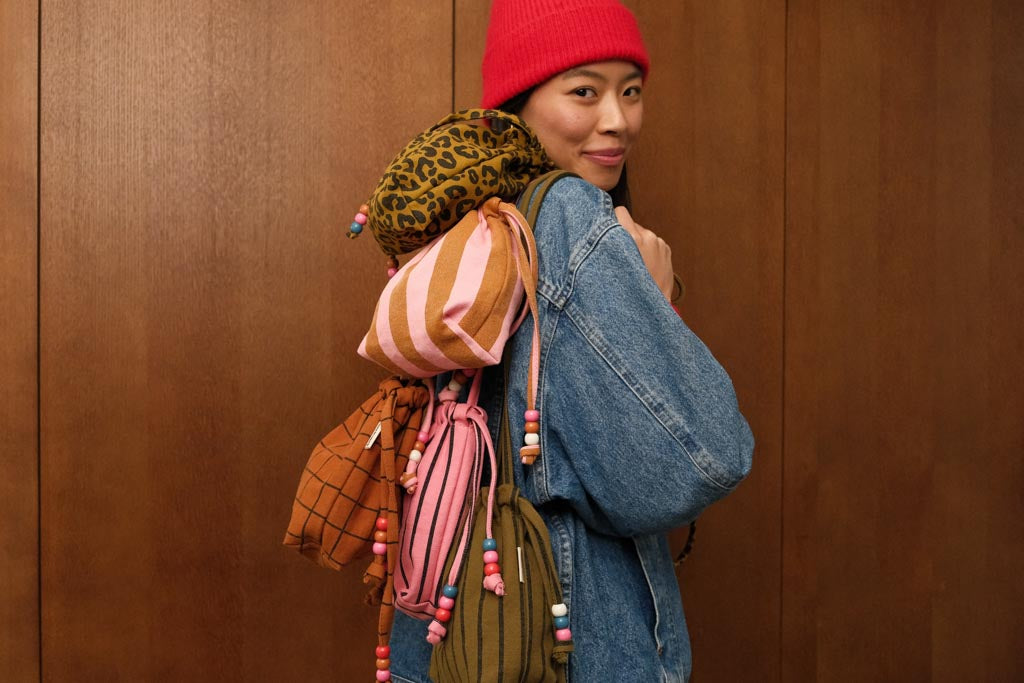 Mini bag - Billie - Tennis Stripes Funky Pink | Rose in April
