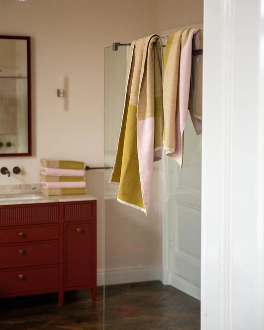 Badhanddoeken set - Lex Pott collectie - blush/olive | SUITE702