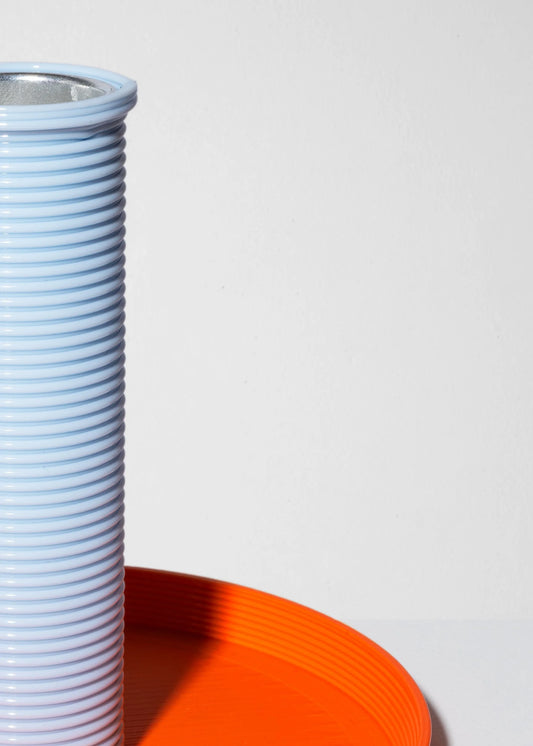 Kandelaar Oscar - gemiddeld - hemelsblauw/oranje | Warren & Laetitia