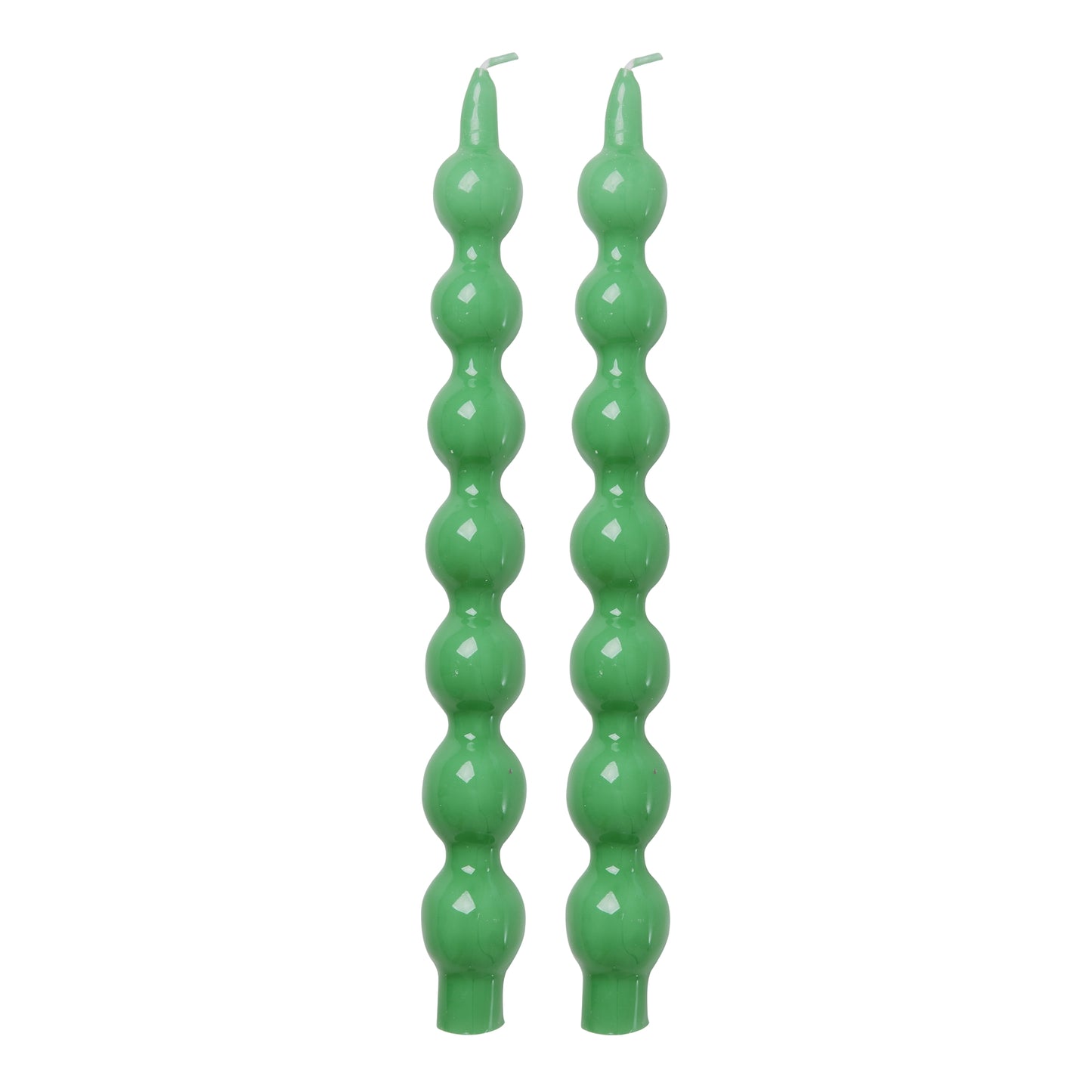 Curved candles - Green - Set van twee | RICE