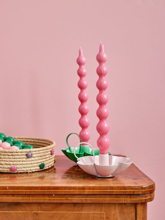 Curved candles - Pink - Set van twee | RICE