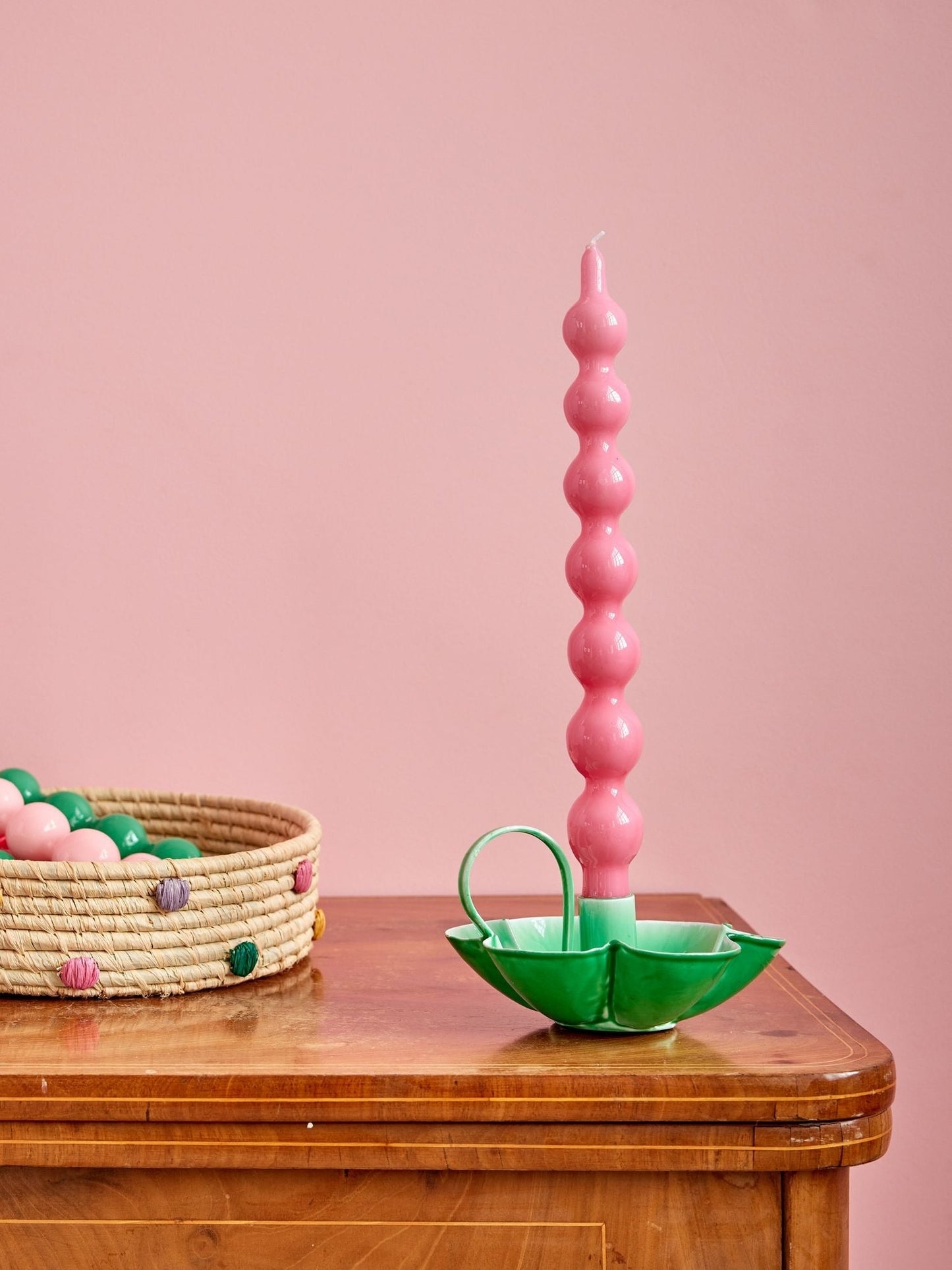 Curved candles - Pink - Set van twee | RICE