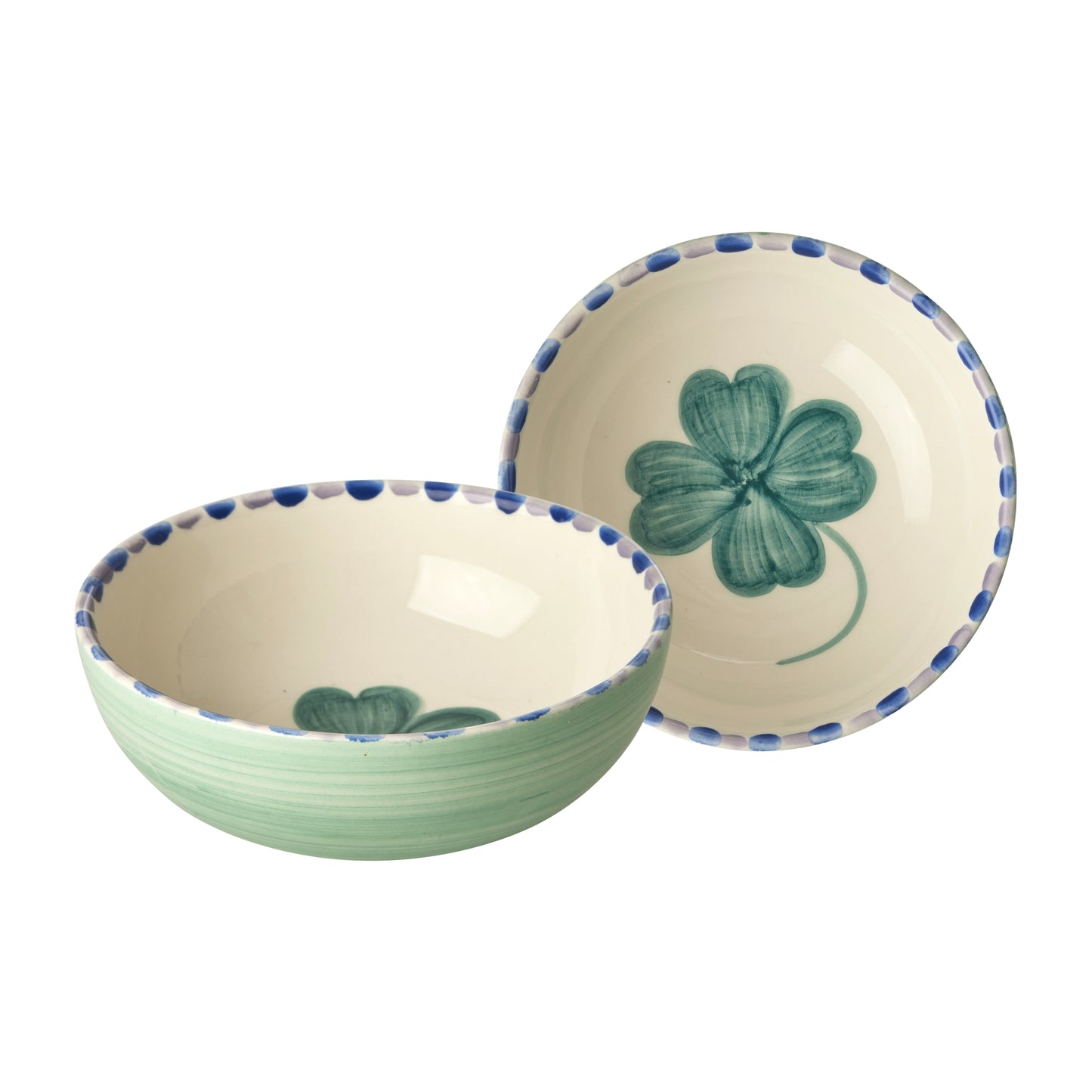Keramieken kom - Groen - Good luck clover | RICE