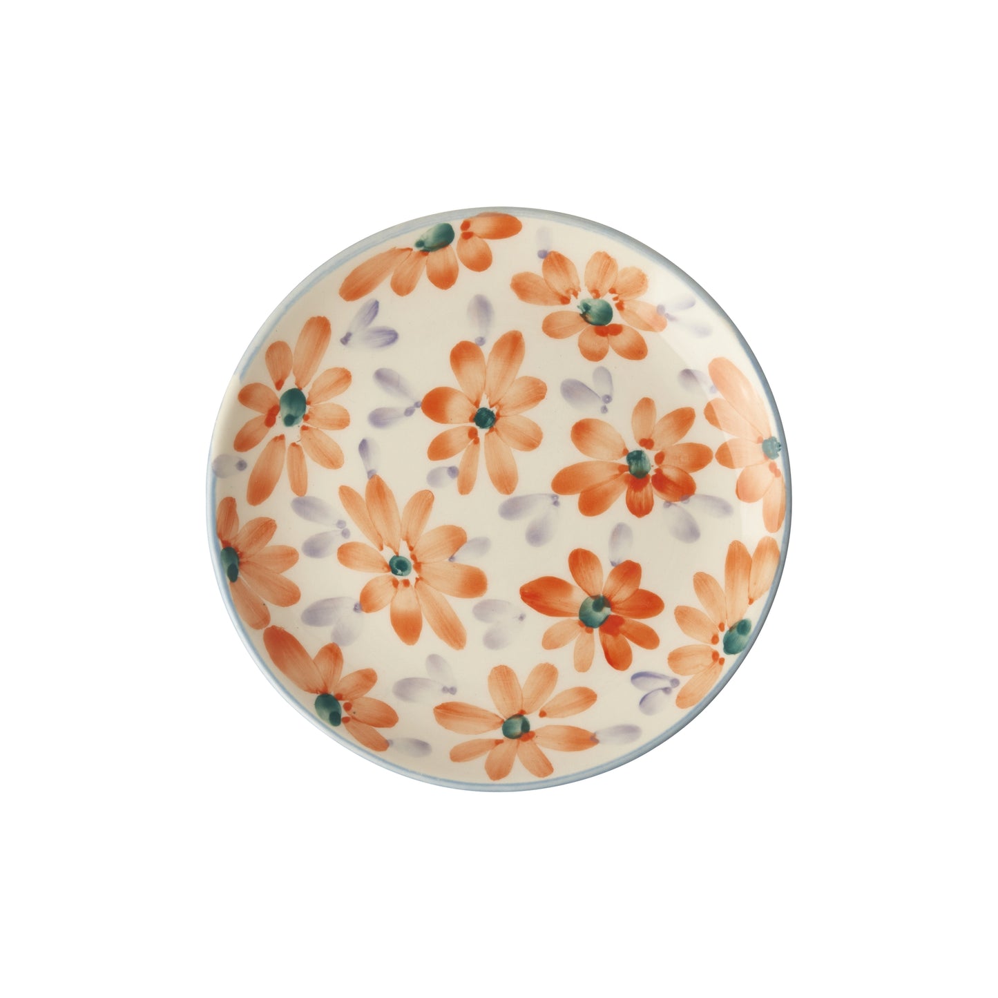 Keramieken taartbordje - Orange flowers | RICE