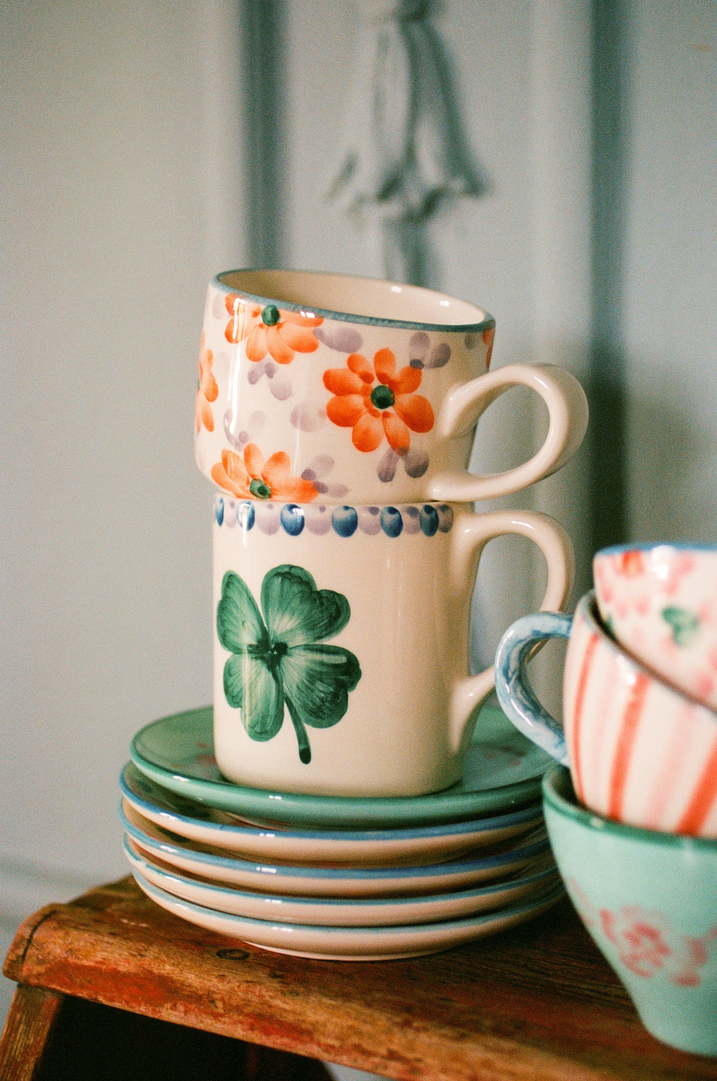 Keramieken mok - Crème - Good luck clover | RICE