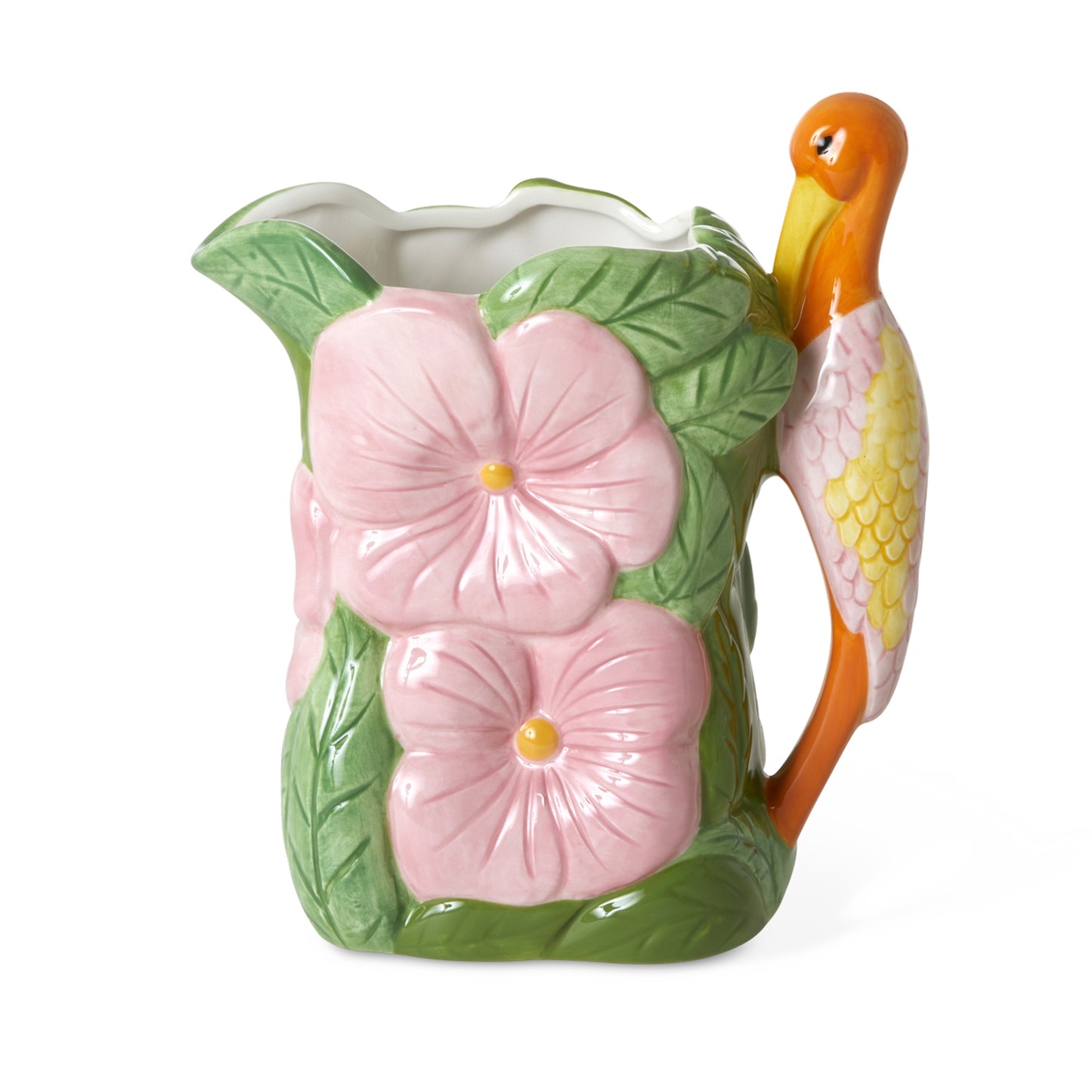 Keramieken vaas - Pelikaan en bloemen | RICE