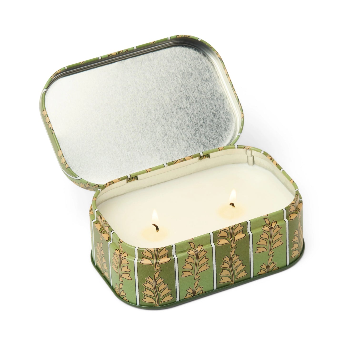 Printed tin candle - 4.5 oz - green & khaki - smoked pistachio | Paddywax