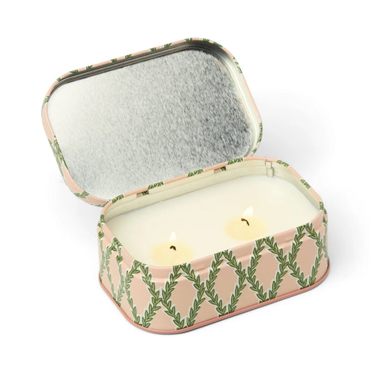 Printed tin candle - 4.5 oz - pink & green - yuzu woods | Paddywax
