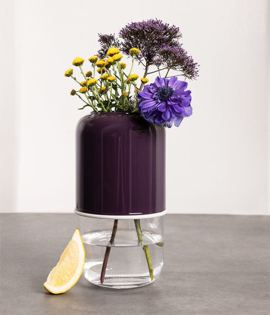 Capsule vase - purple/clear | Muurla - de inKijk