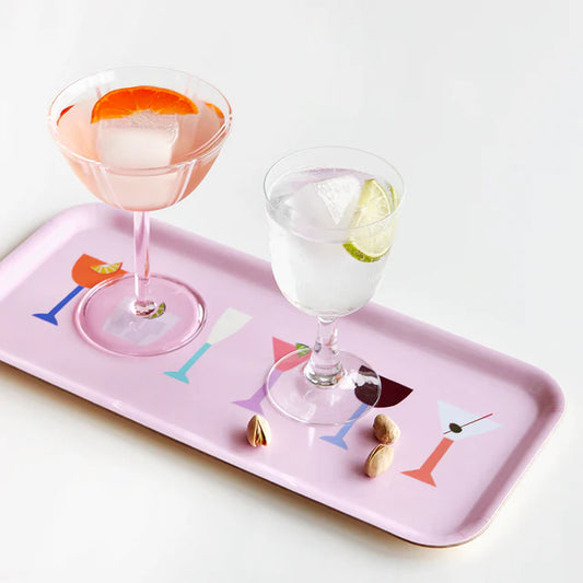 Cocktails/Pink - Rectangular Serving Tray | BLU KAT