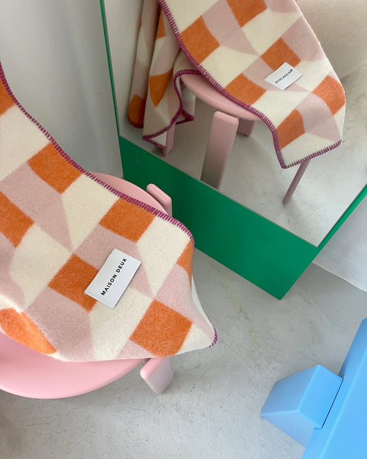 Cubics Plaid - Pink Carrot | Maison Deux