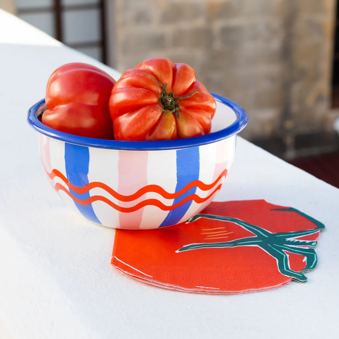 Striped enamel bowl | Talking Tables