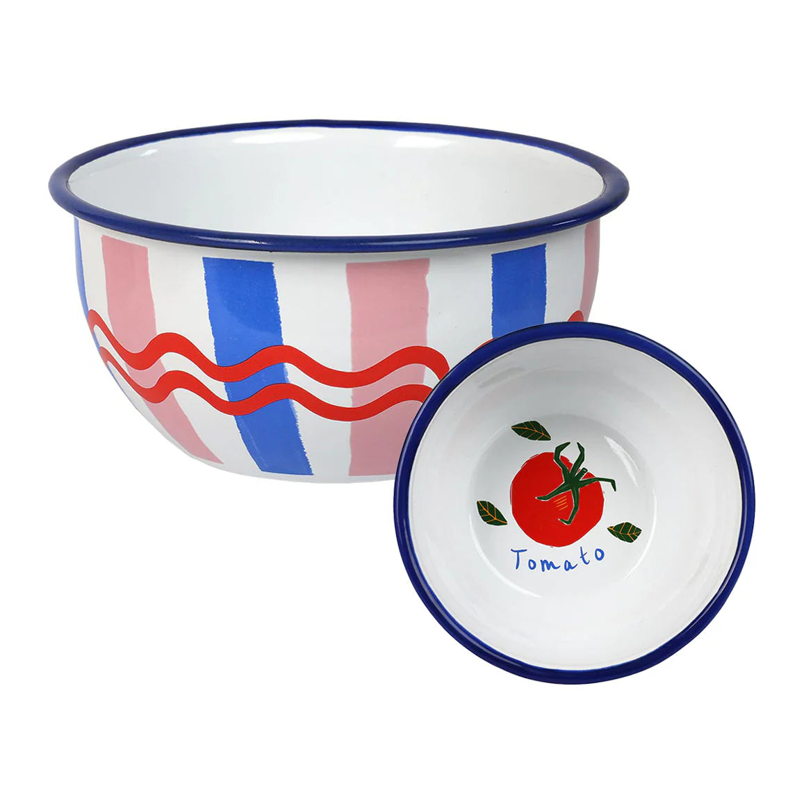 Striped enamel bowl | Talking Tables