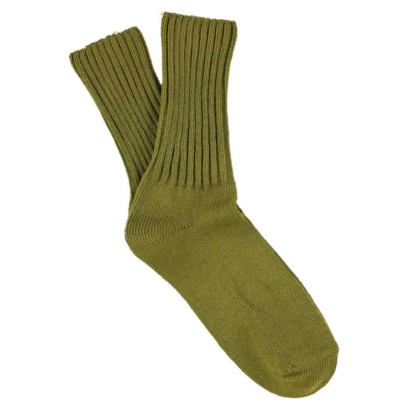 Women Crew Socks - Ecru Olive | Escuyer