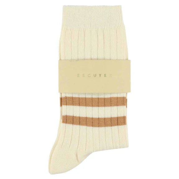 Women Stripes socks - Ecru / Pink | Escuyer - de inKijk