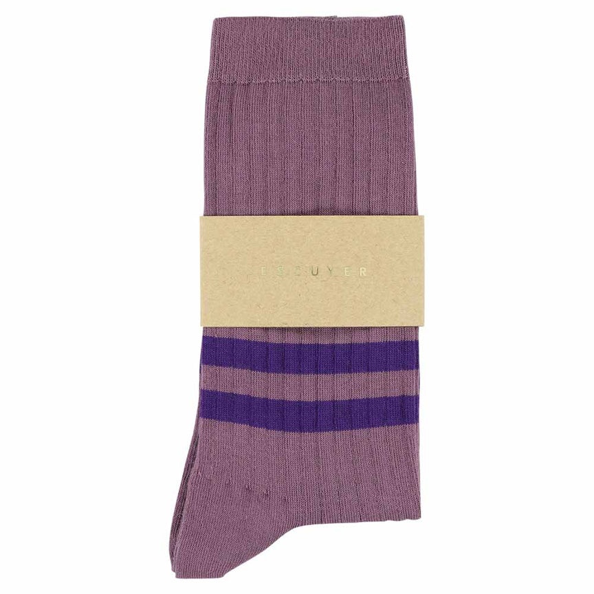 Women Stripes Socks - Purple | Escuyer - de inKijk