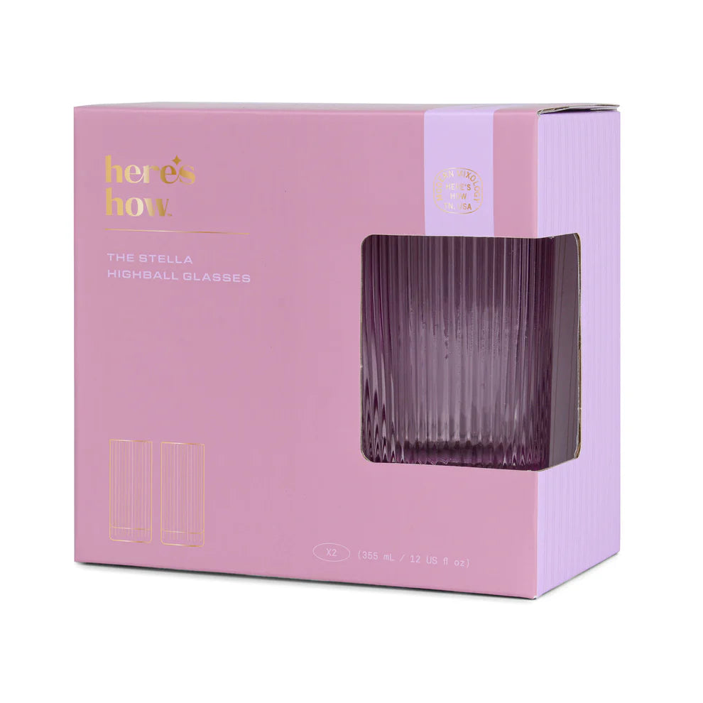 Stella Highball Glasses - lilac - set van 2 | Here's How - de inKijk