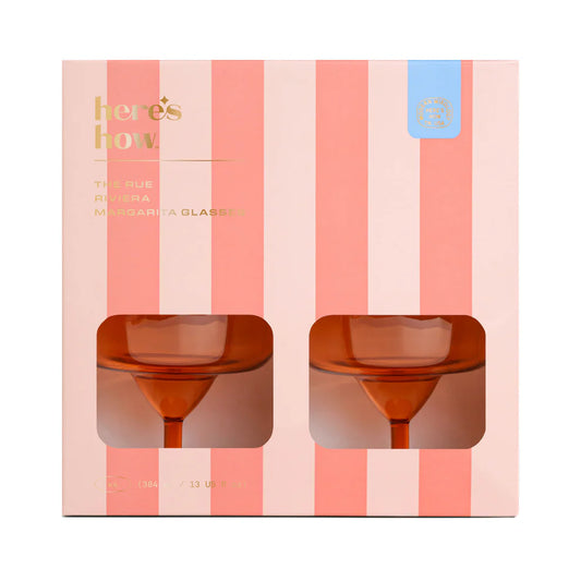 The Rue Margarita Glass - orange - set van 4 | Here's How - de inKijk