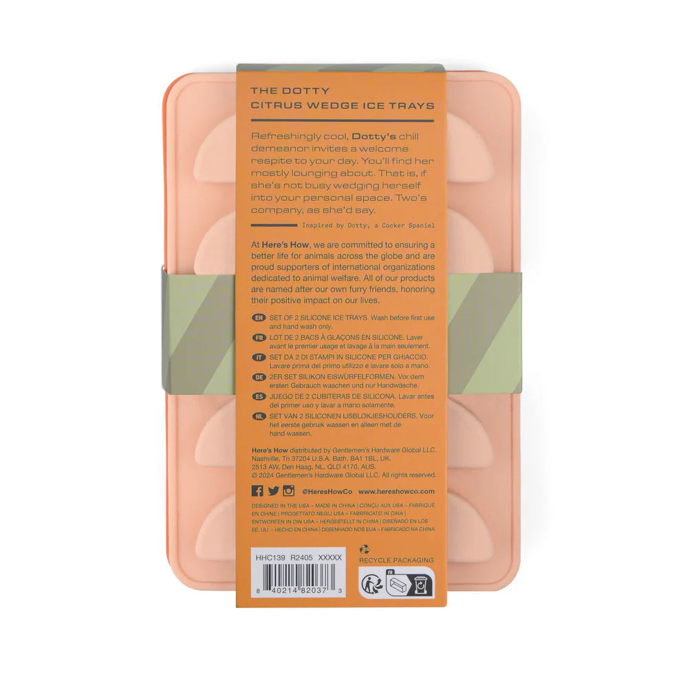 The Dotty Citrus Wedge Ice Trays - orange/blush pink - set van 2 | Here's How - de inKijk